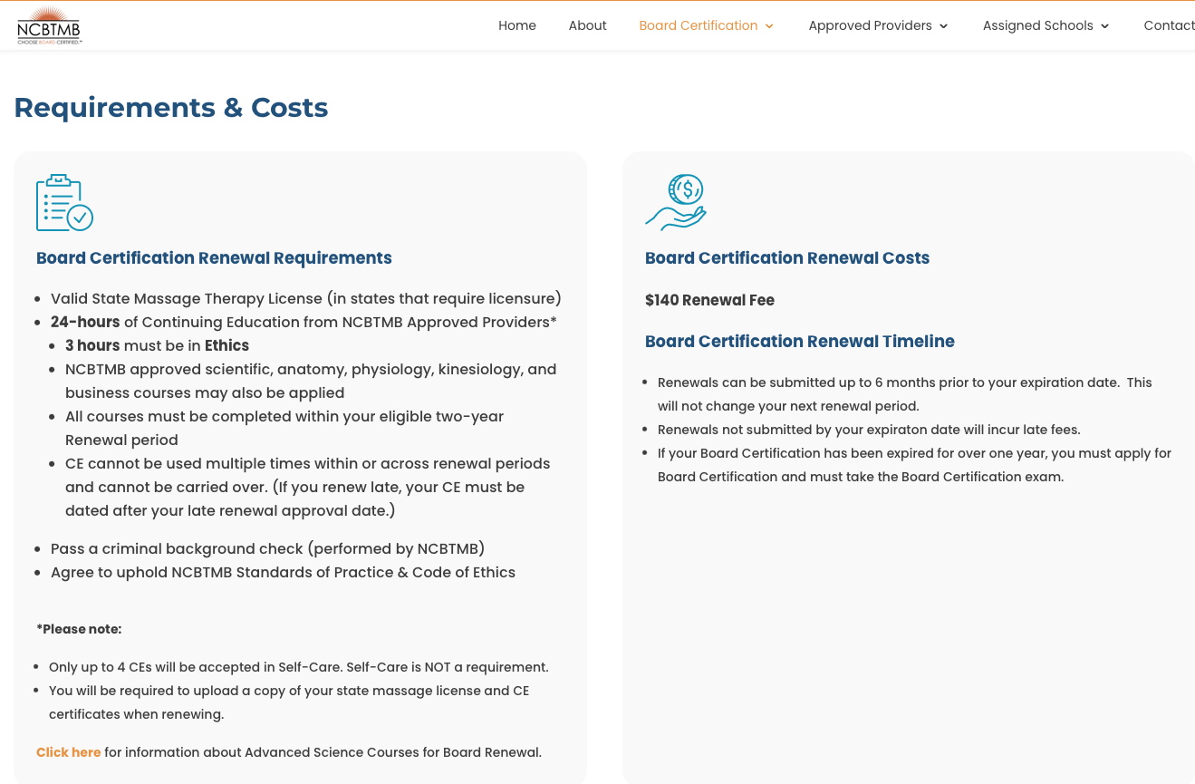 NCBTMB CE Online Courses